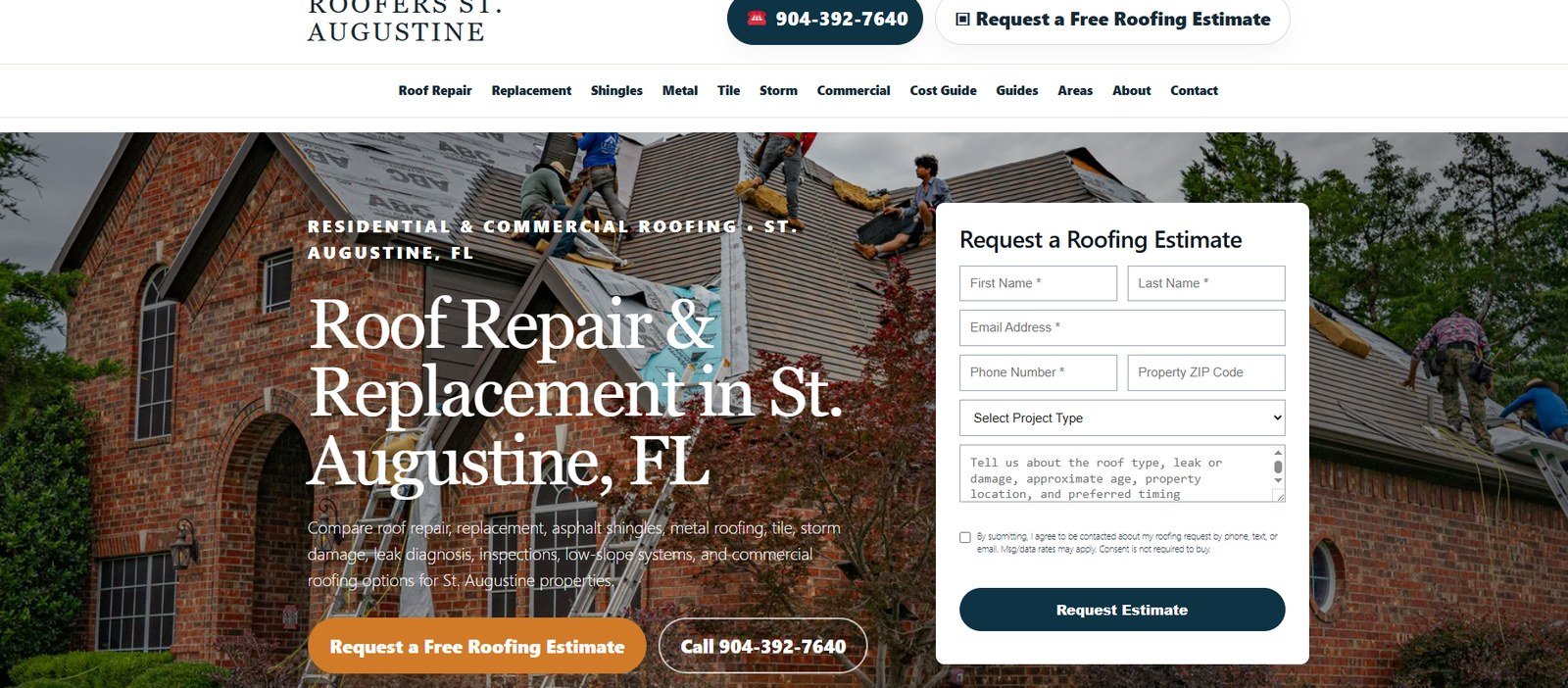 Roofing Website screenshot